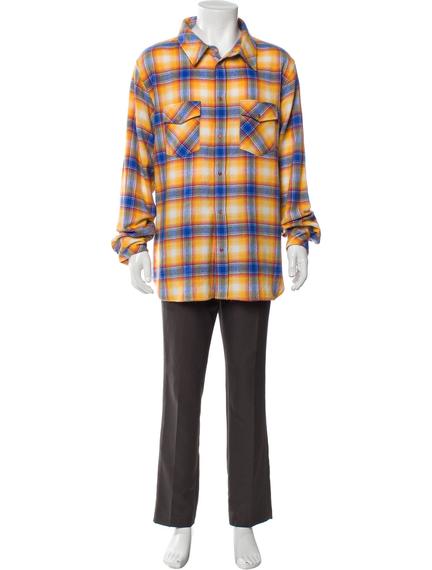 God's True Cashmere Cashmere Plaid Print Shirt