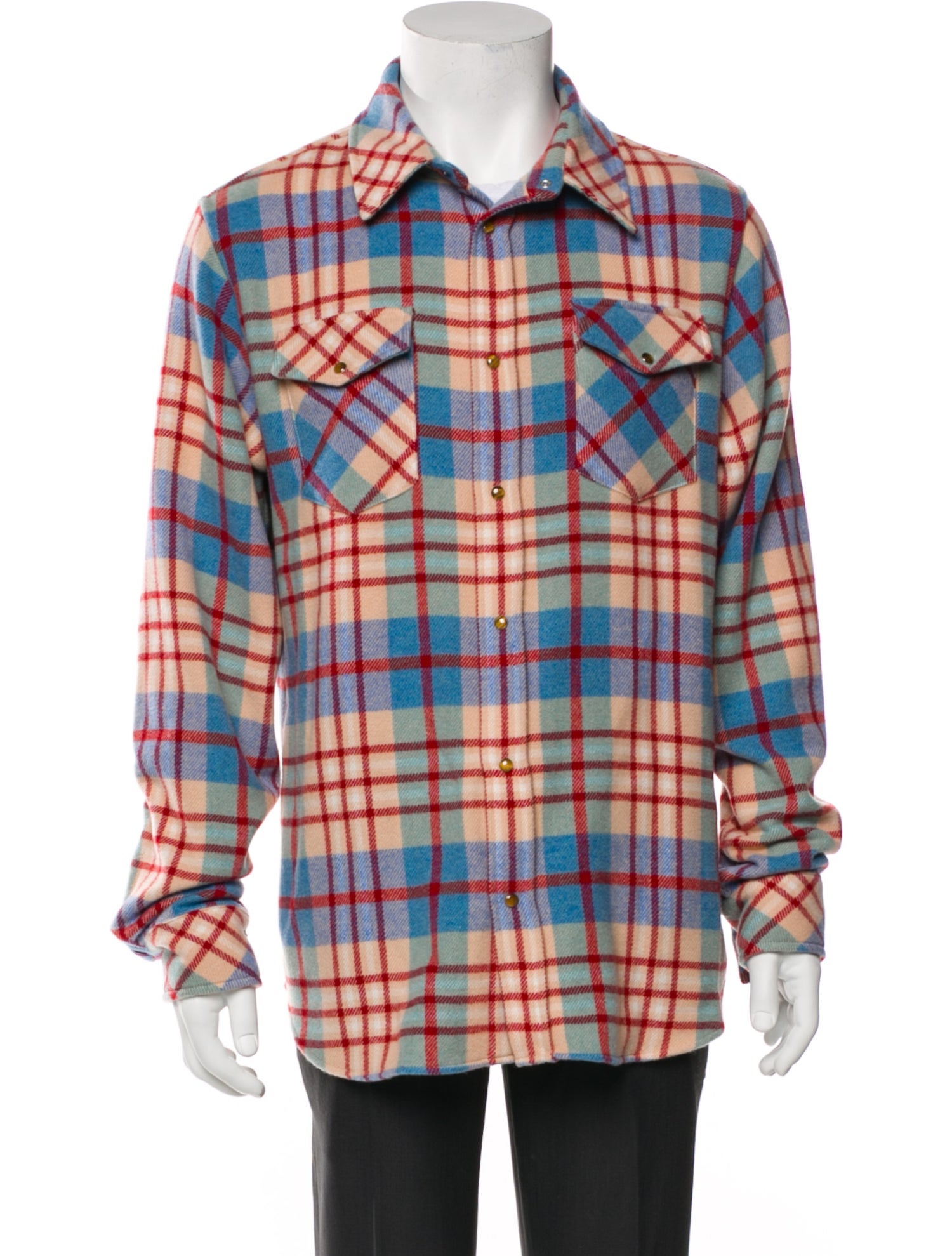 God's True Cashmere Cashmere Plaid Print Trucker Jacket