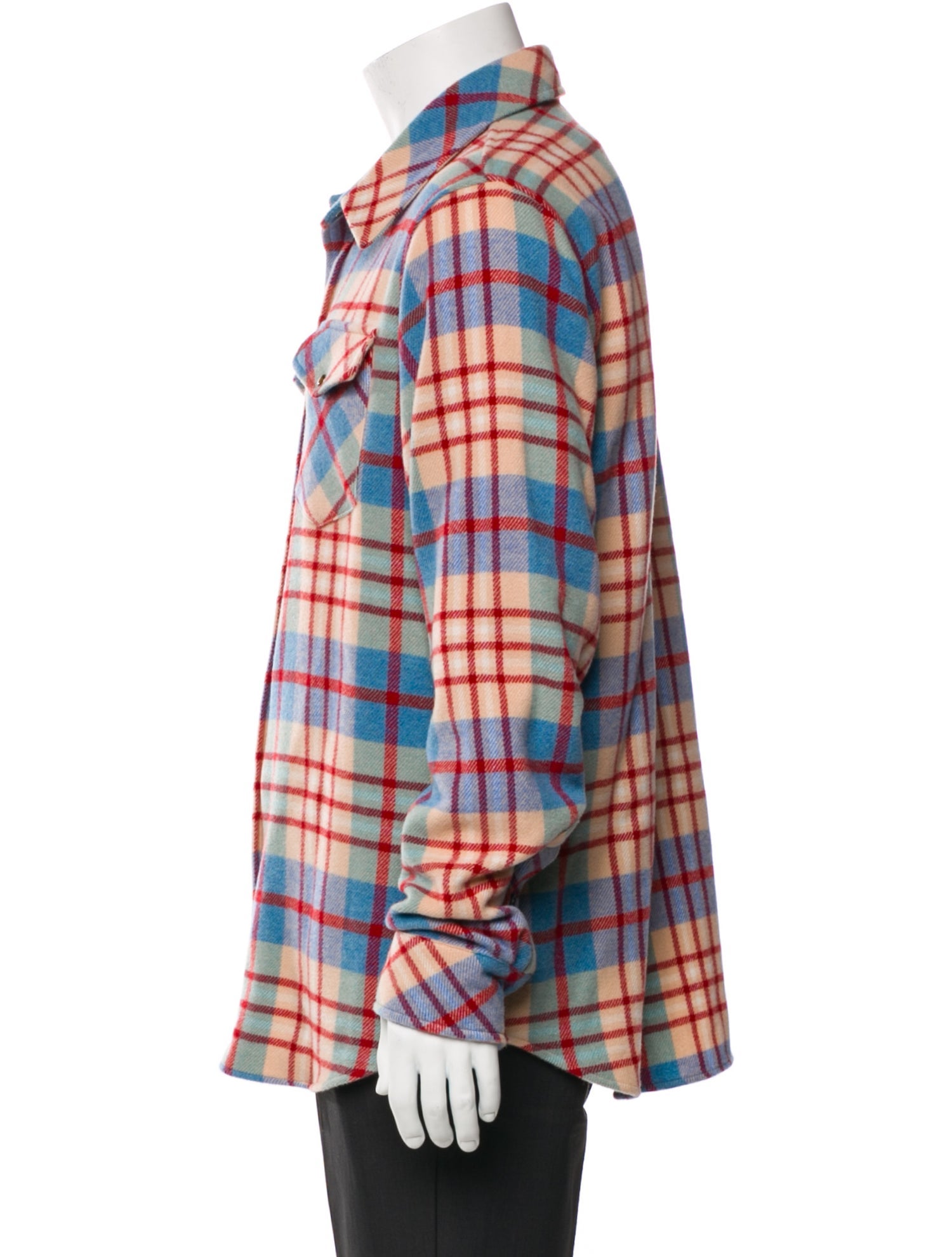 God's True Cashmere Cashmere Plaid Print Trucker Jacket