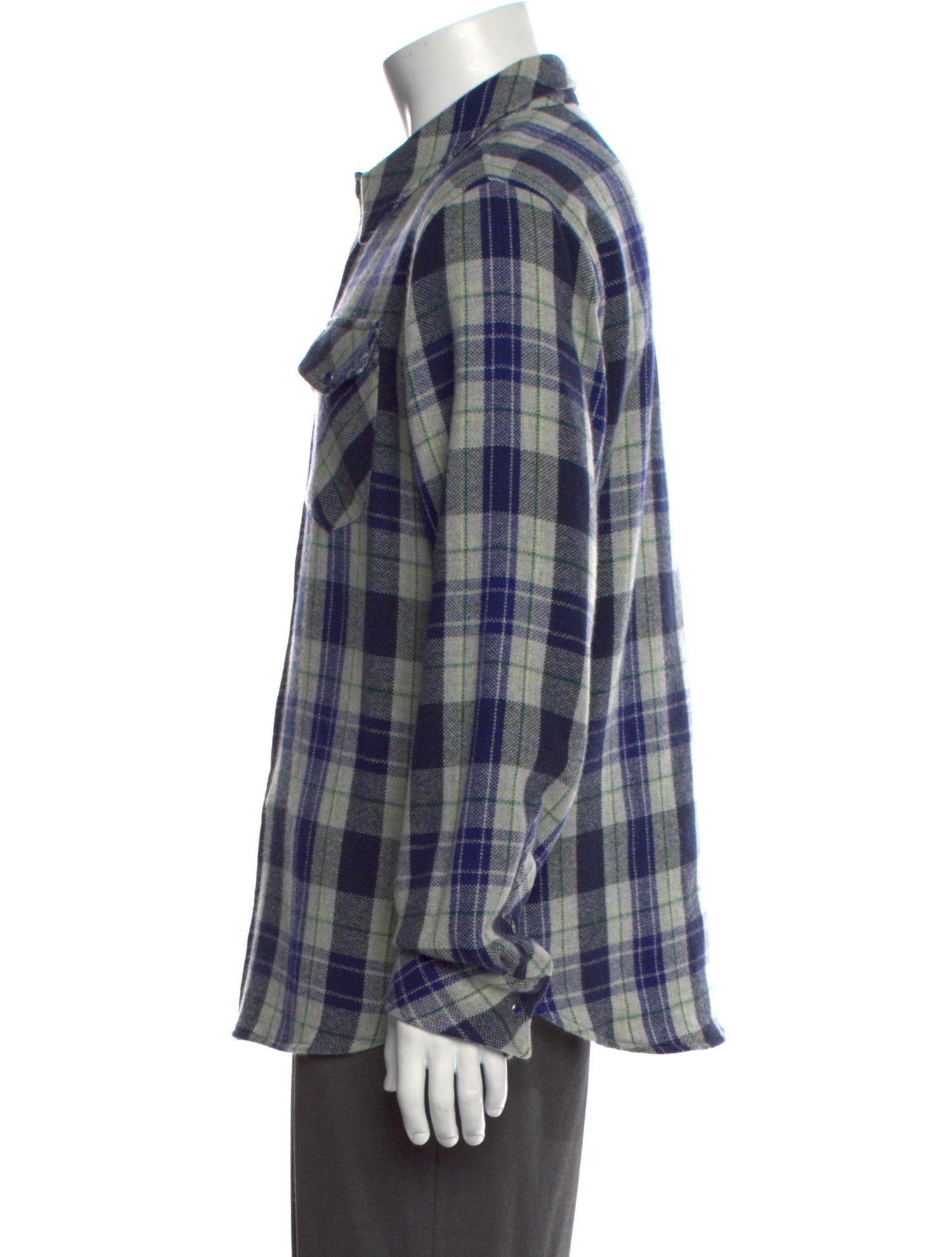 God's True Cashmere Cashmere Plaid Print Western Shirt