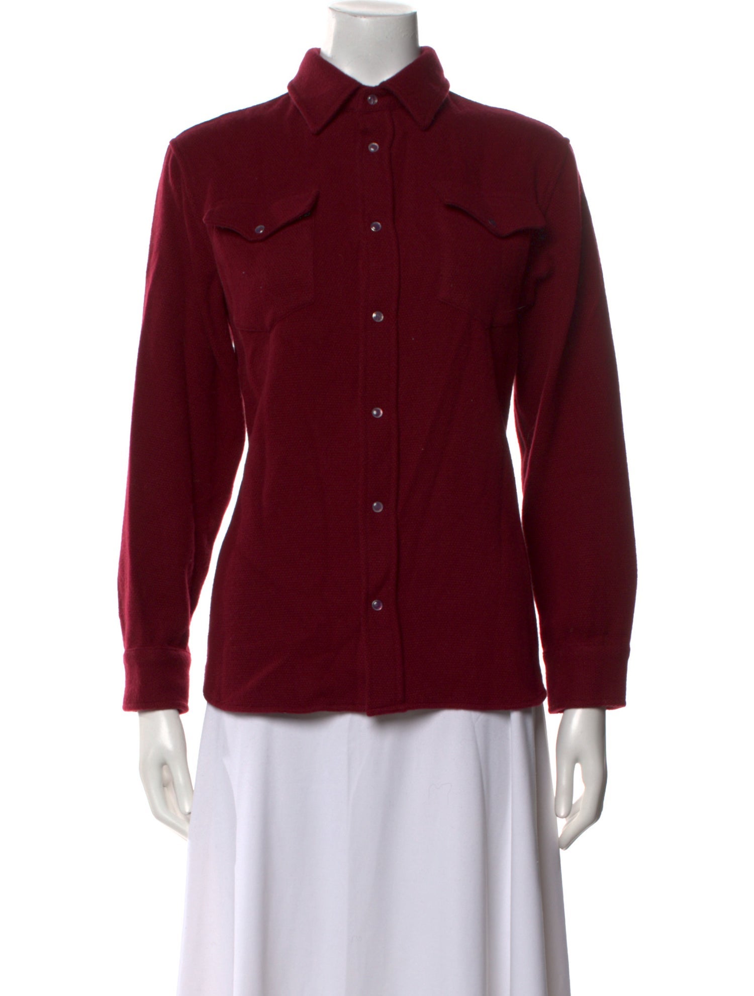 God's True Cashmere Cashmere Long Sleeve Button-Up Top