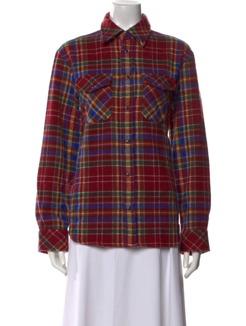 God's True Cashmere Cashmere Plaid Print Button-Up Top