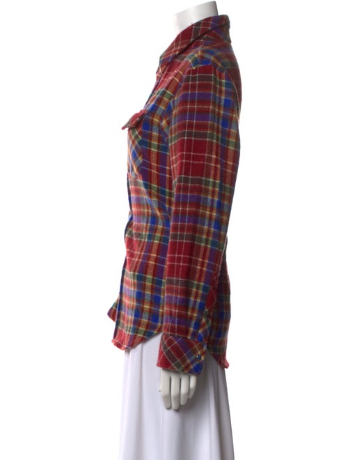 God's True Cashmere Cashmere Plaid Print Button-Up Top