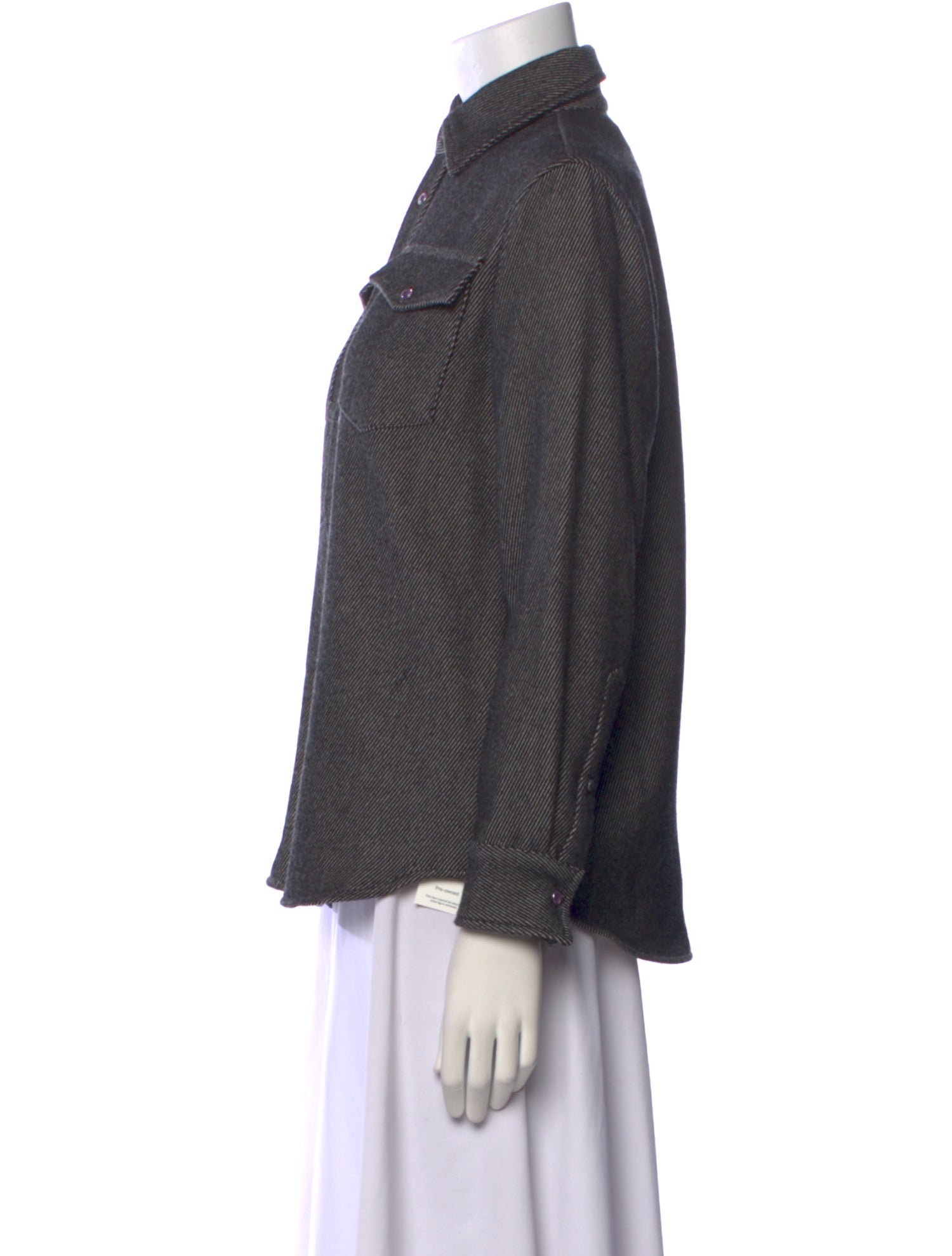 God's True Cashmere Striped Long Sleeve Button-Up Top w/ Tags