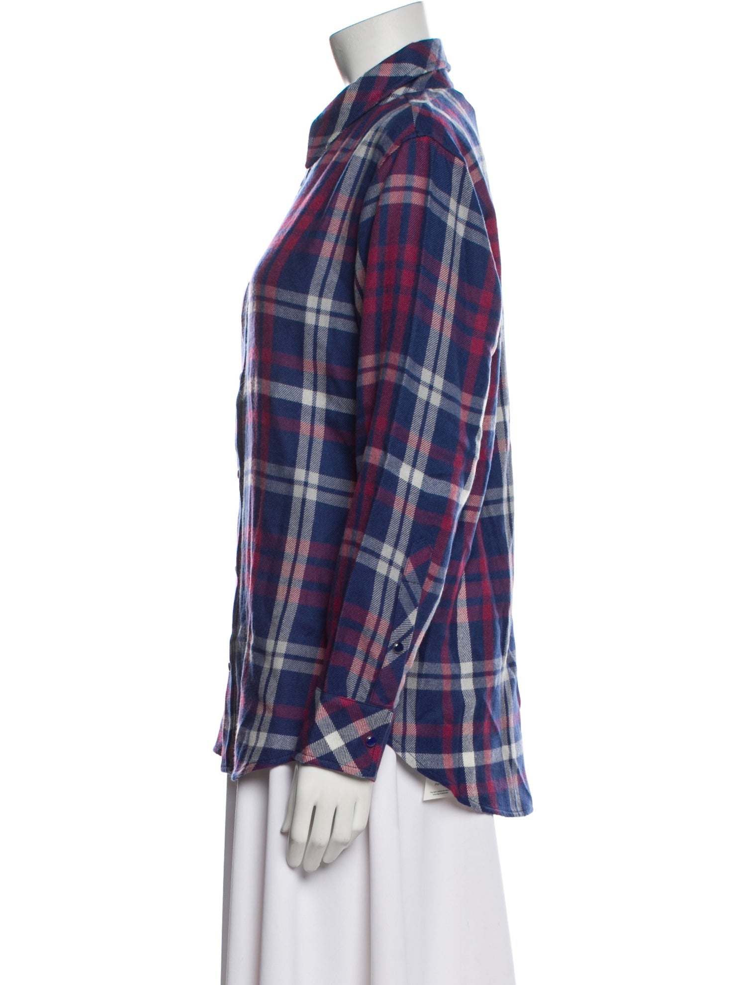 God's True Cashmere Cashmere Plaid Print Button-Up Top w/ Tags