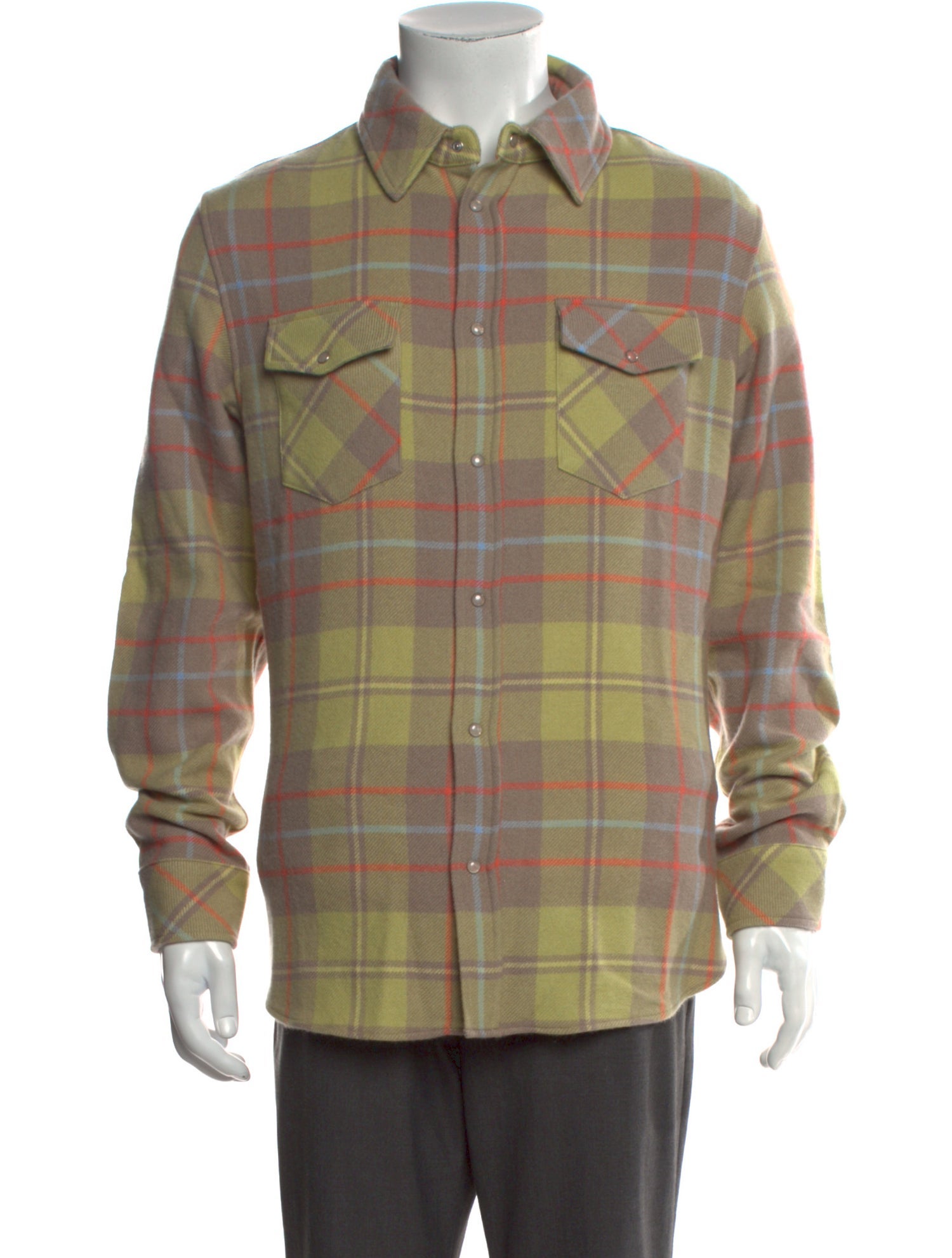 God's True Cashmere Cashmere Plaid Print Western Shirt