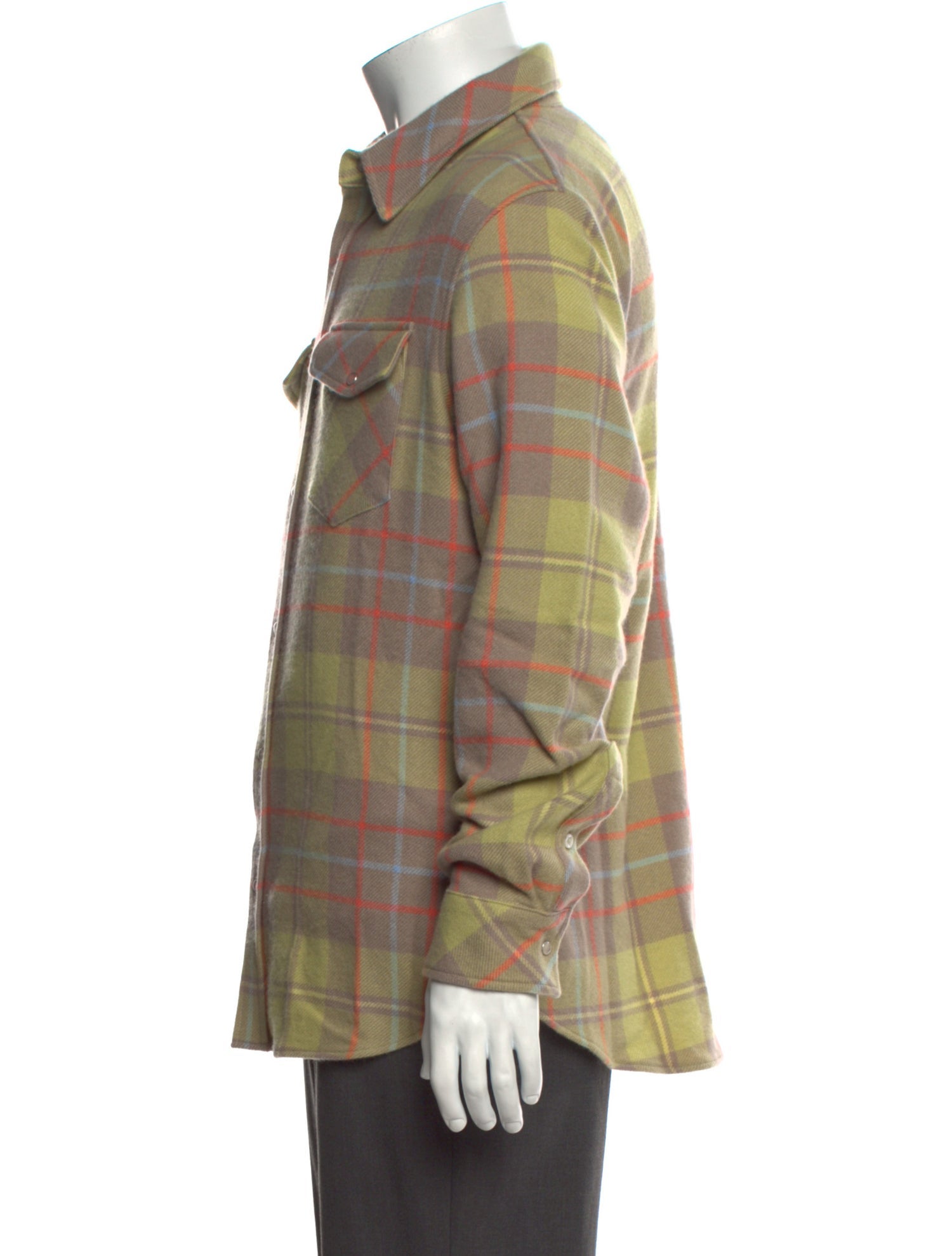 God's True Cashmere Cashmere Plaid Print Western Shirt