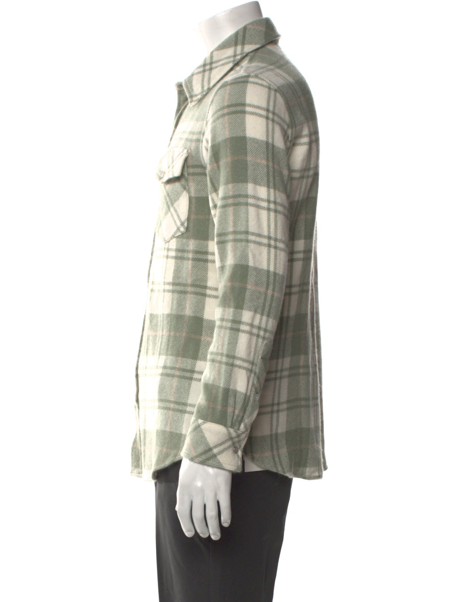 God's True Cashmere Cashmere Plaid Print Western Shirt