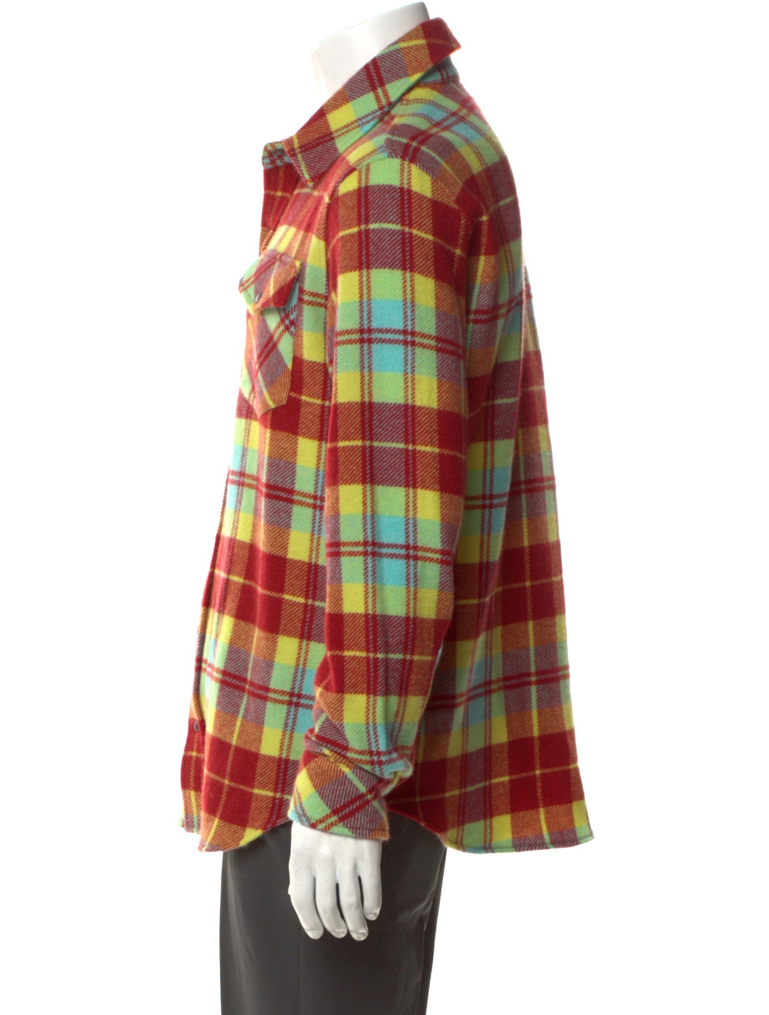 God's True Cashmere Cashmere Plaid Print Western Shirt