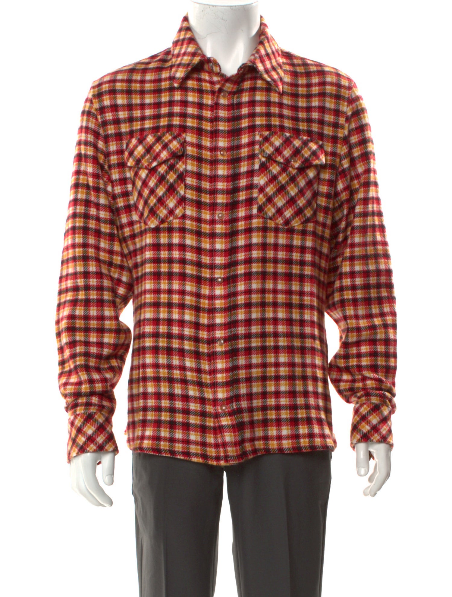 God's True Cashmere Cashmere Plaid Print Shirt