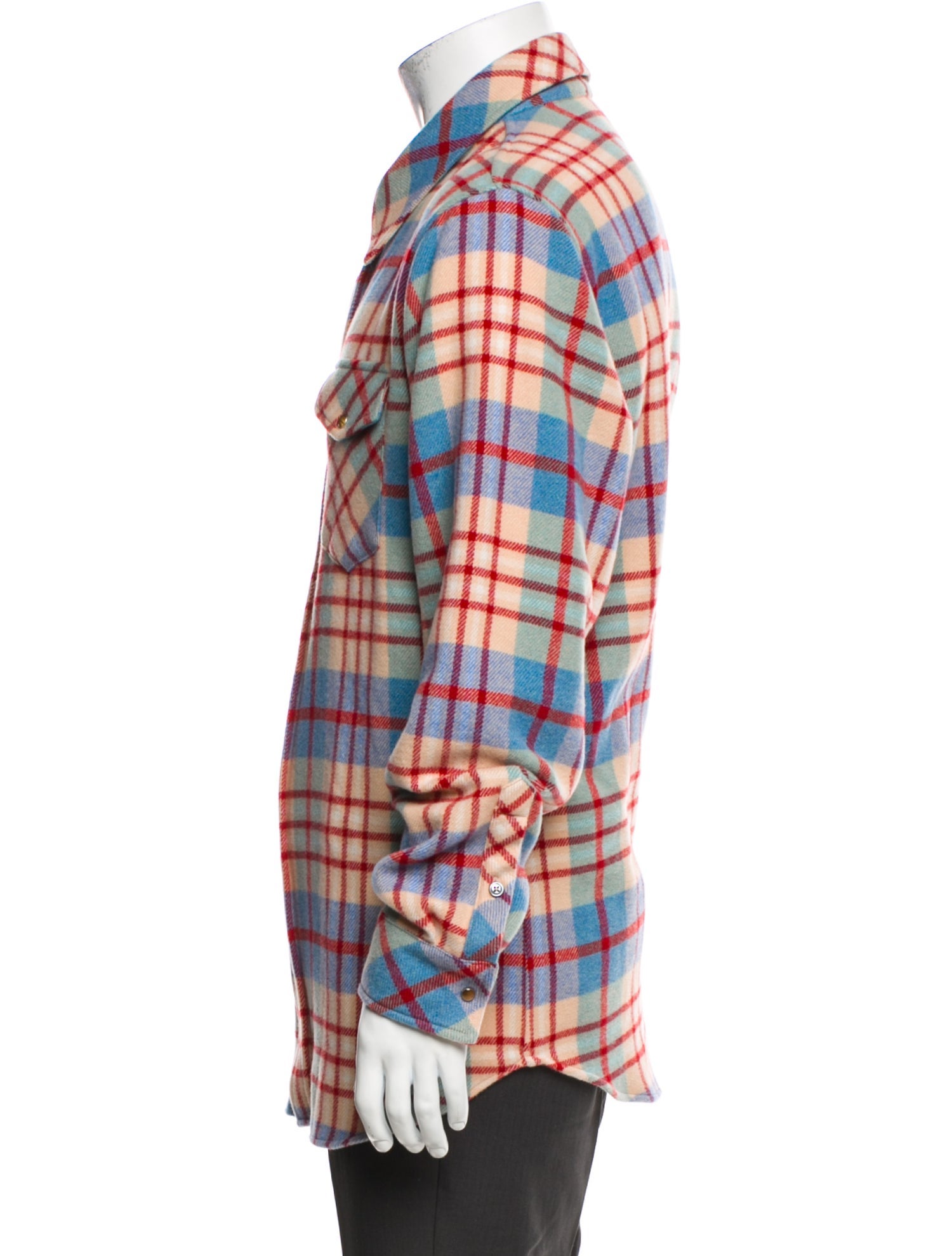 God's True Cashmere Cashmere Plaid Print Peacoat