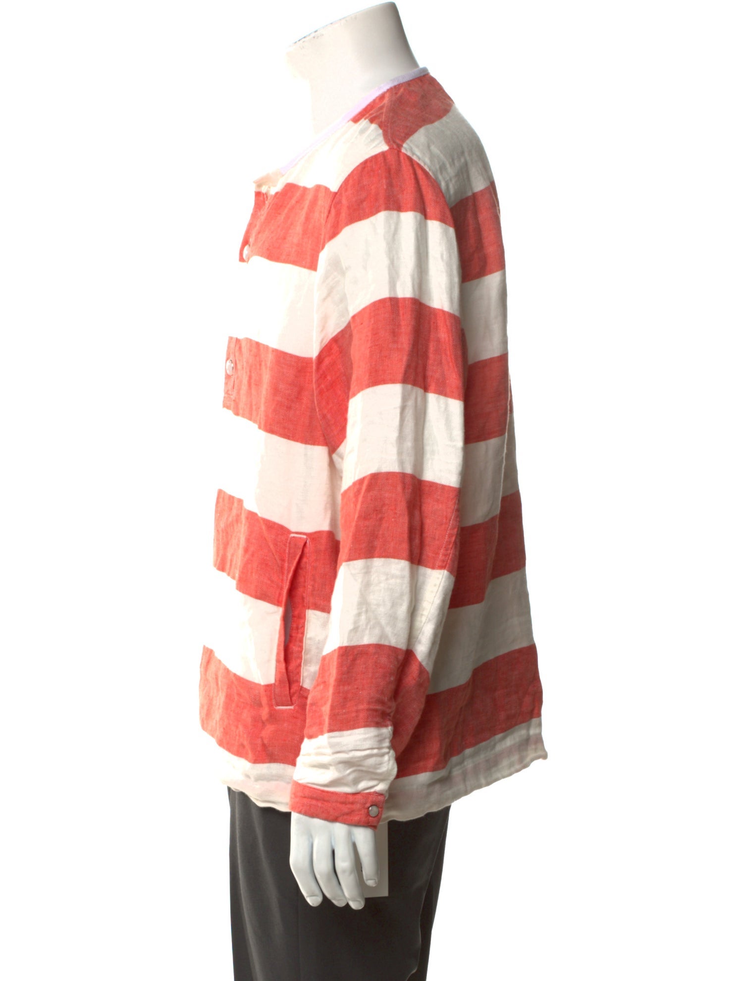 God's True Cashmere Linen Striped Henley