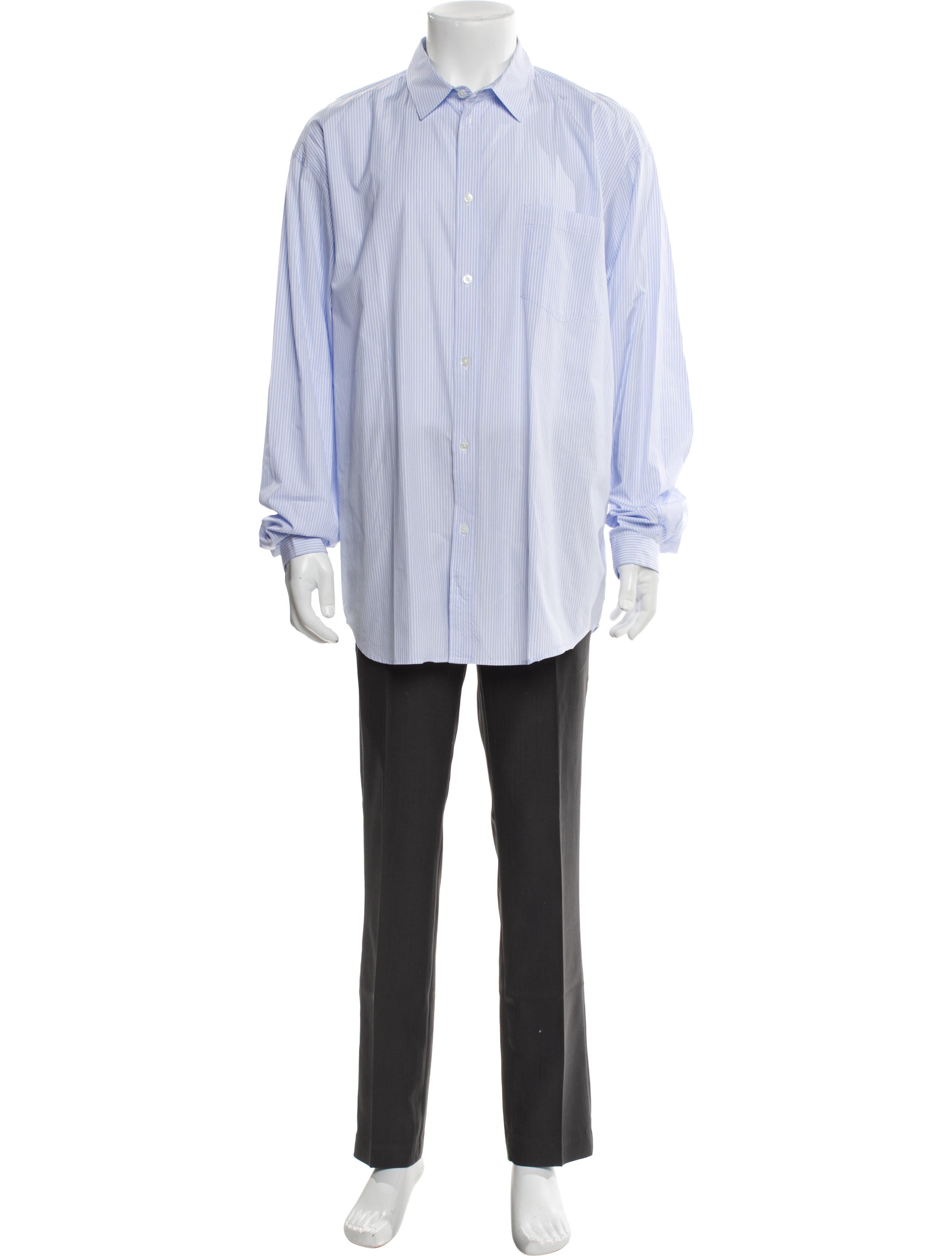 ATON Striped Long Sleeve Dress Shirt