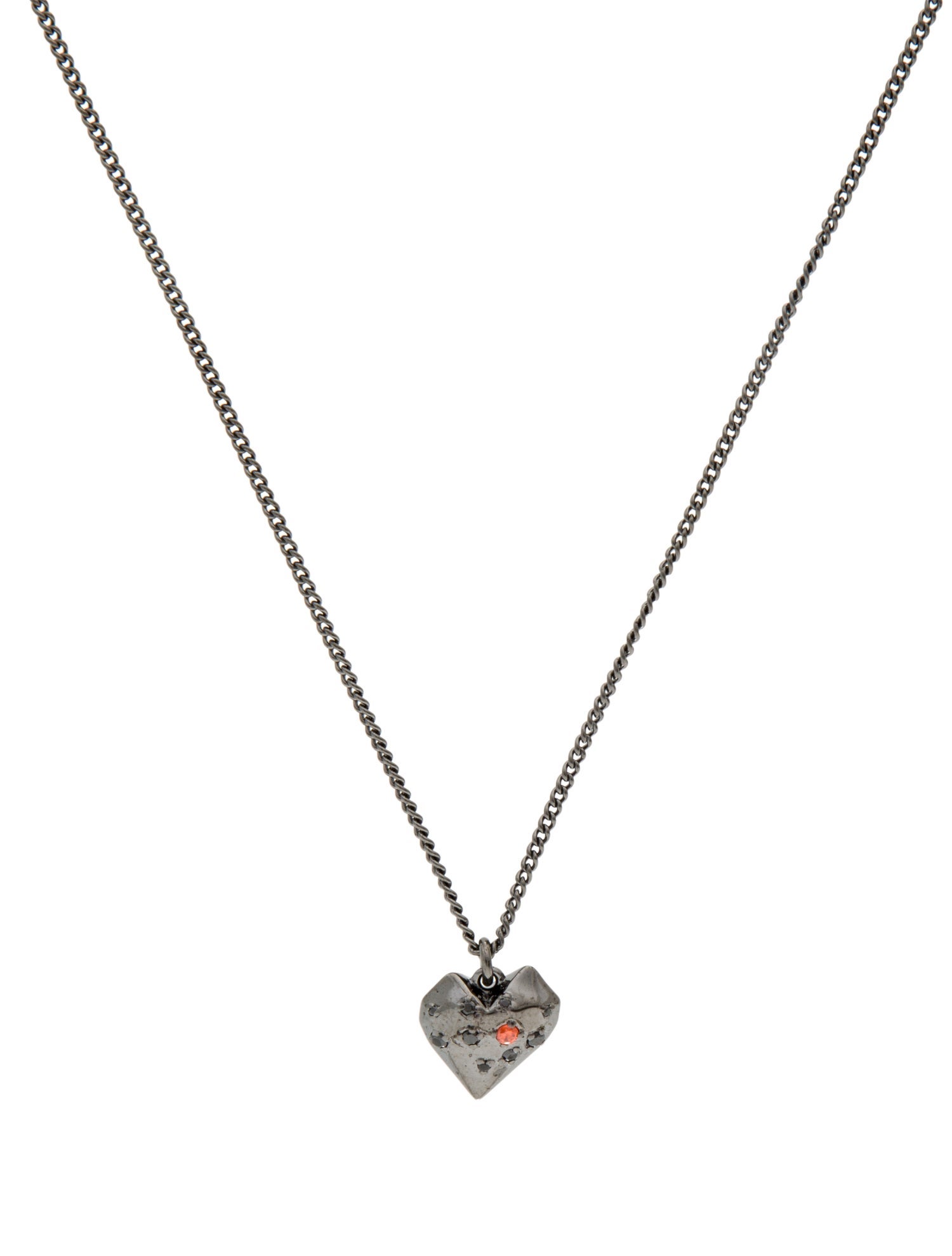 Queenie Cao Cubic Zirconia Heart Pendant Necklace