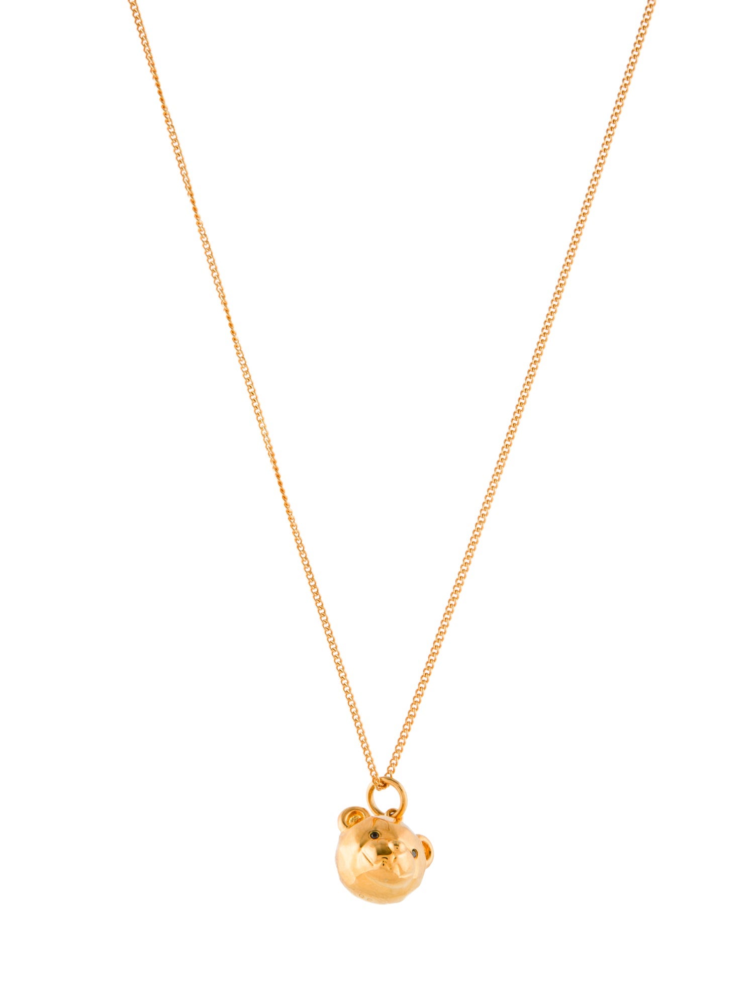 Queenie Cao Cubic Zirconia Petite Bear Pendant Necklace