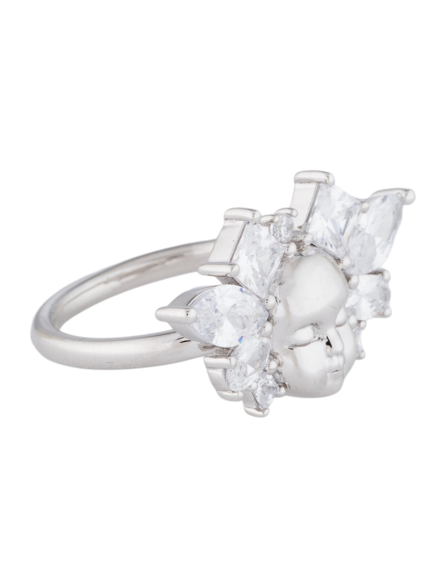 Queenie Cao Crystal Embellished Cocktail Ring
