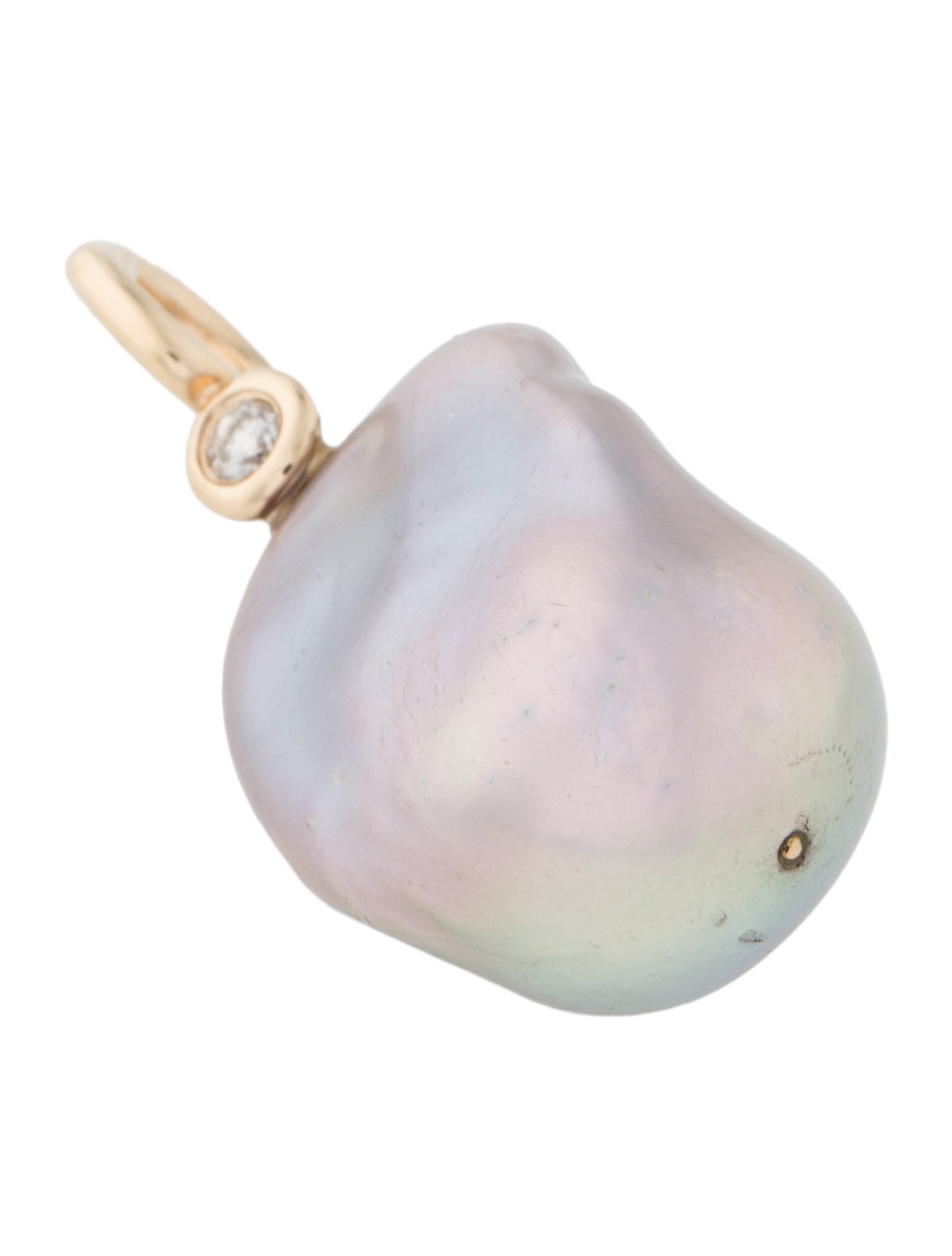 Robin Labb 14K Pearl & Diamond Pendant