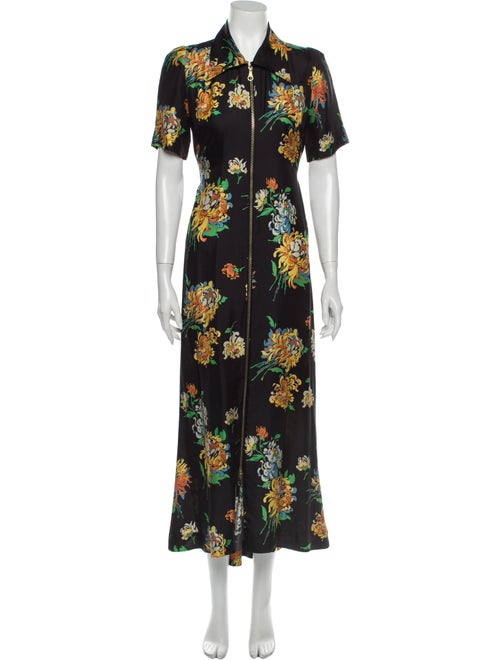 Raey Silk Long Dress Black