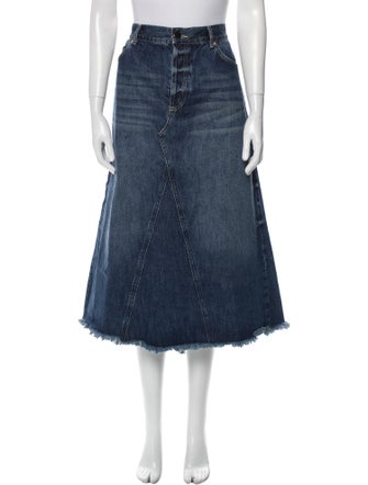 Raey Raw-Edge Trim Midi Length Skirt