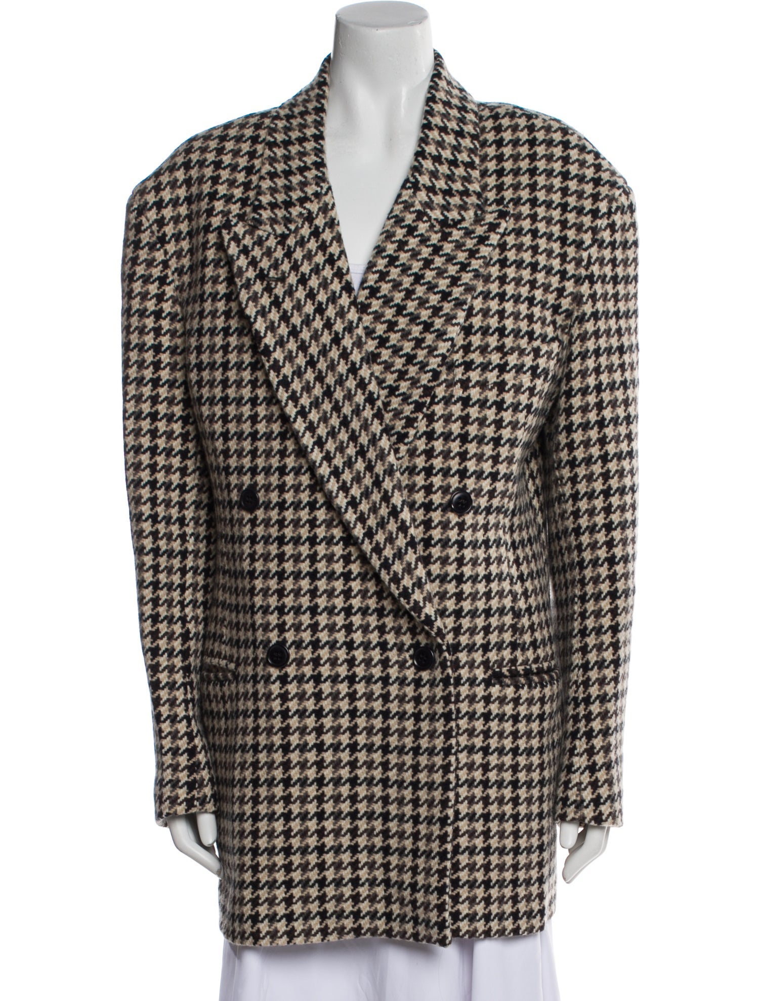 Raey Virgin Wool Houndstooth Print Coat