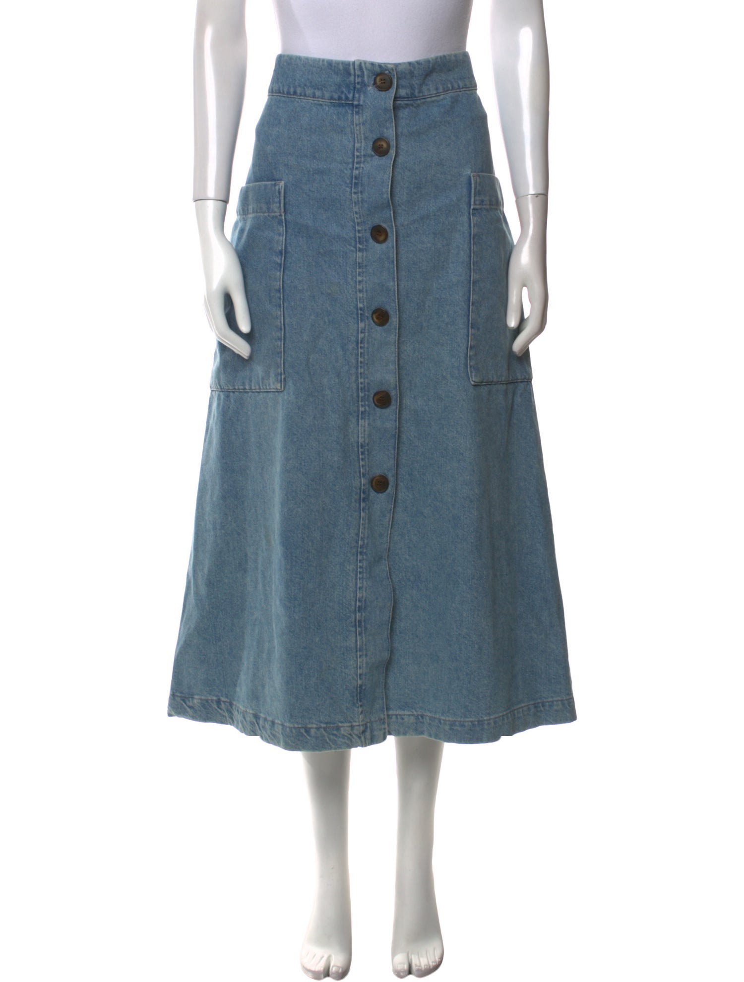 Raey Distressed Accents Midi Length Skirt