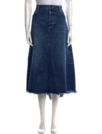 Raey Raw-Edge Trim Midi Length Skirt