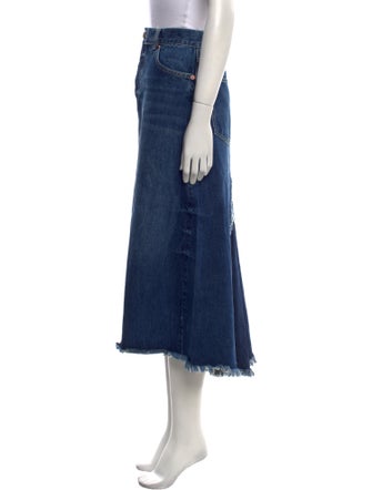 Raey Raw-Edge Trim Midi Length Skirt