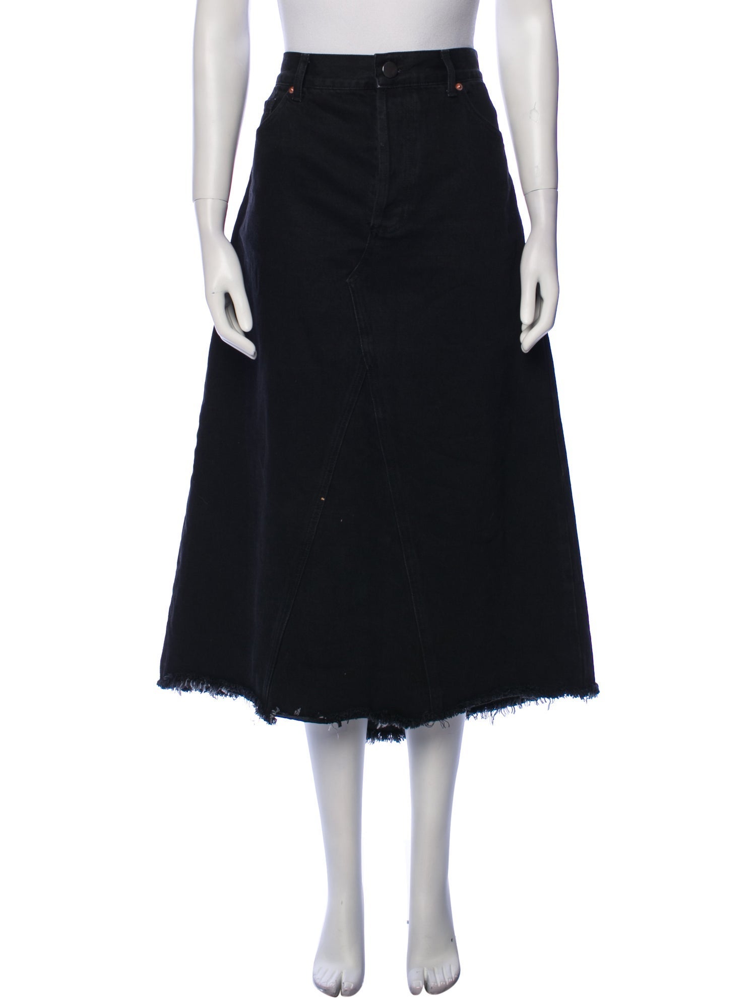 Raey Raw-Edge Trim Midi Length Skirt