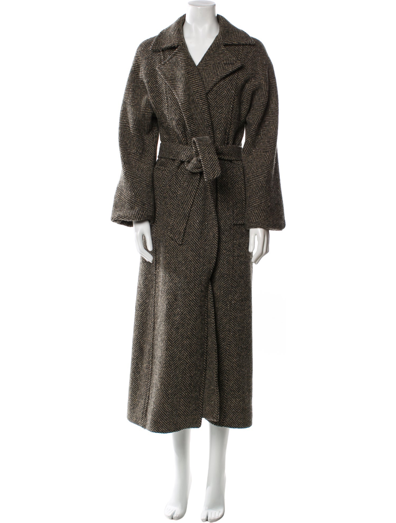 Raey Virgin Wool Striped Faux Fur Coat