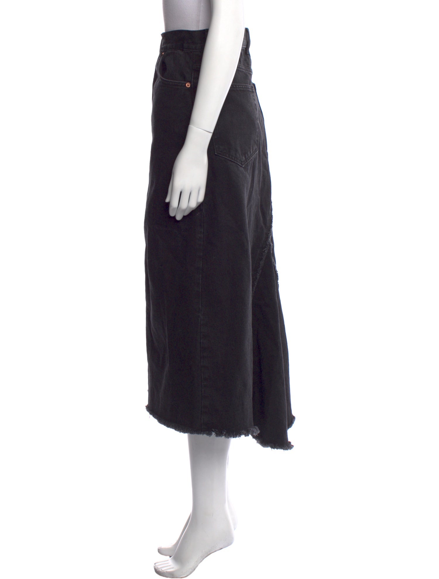 Raey Raw-Edge Trim Midi Length Skirt