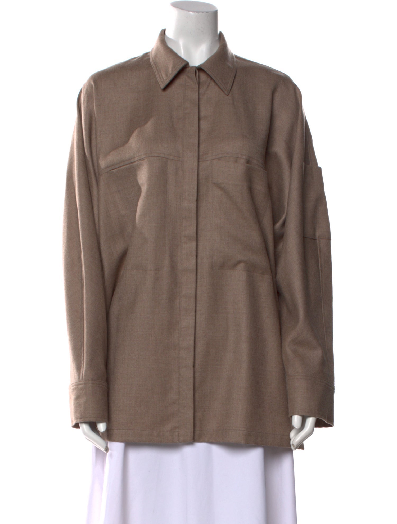 Raey Cashmere Long Sleeve Button-Up Top