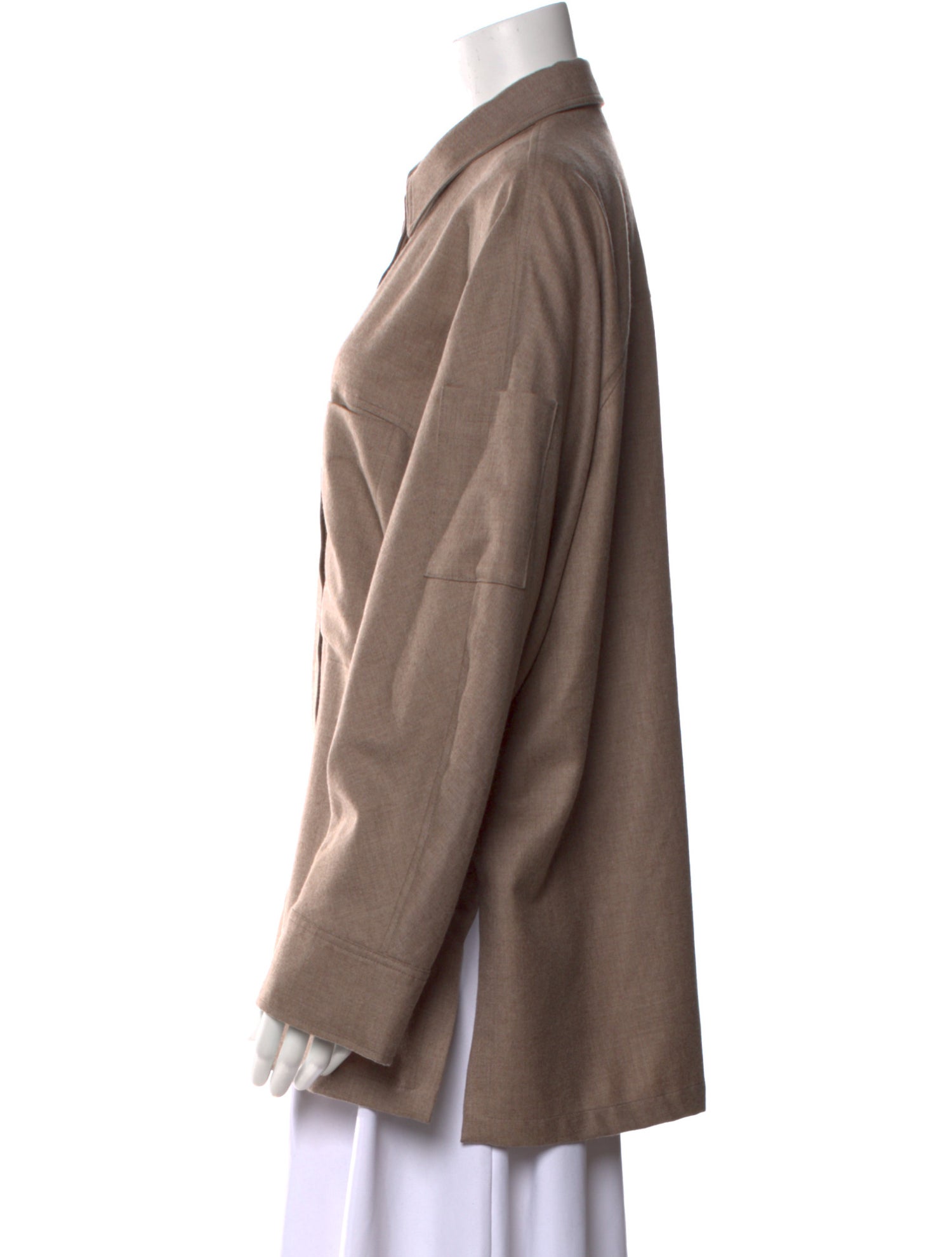 Raey Cashmere Long Sleeve Button-Up Top