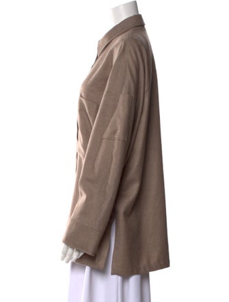 Raey Cashmere Long Sleeve Button-Up Top