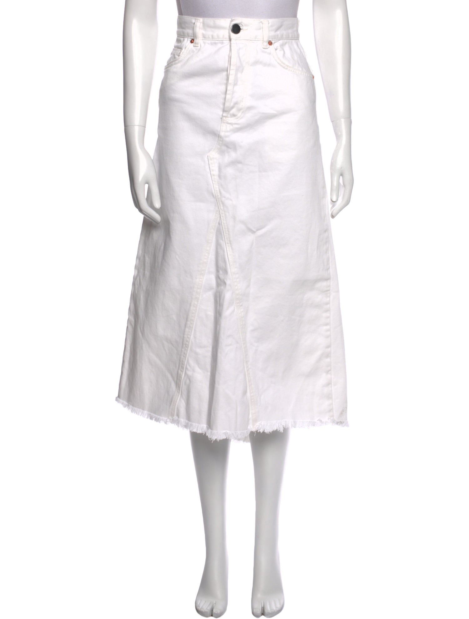 Raey Raw-Edge Trim Midi Length Skirt