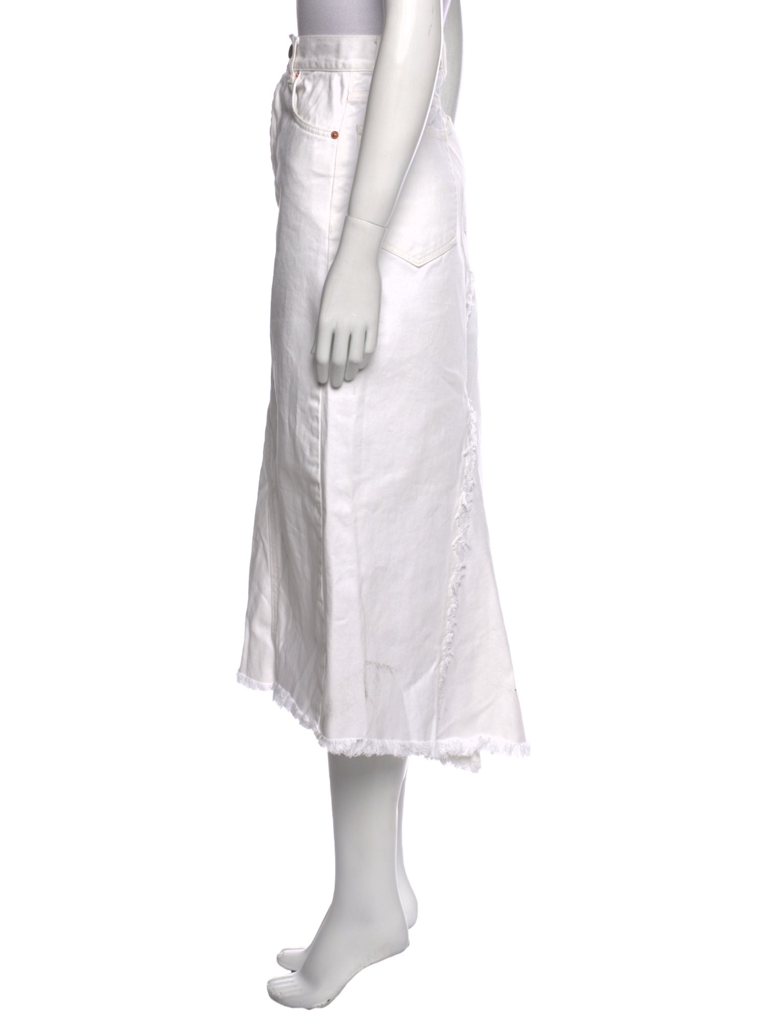 Raey Raw-Edge Trim Midi Length Skirt