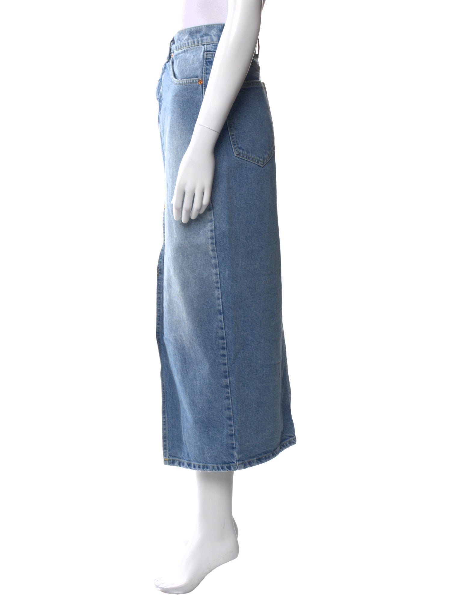 Raey Distressed Accents Midi Length Skirt