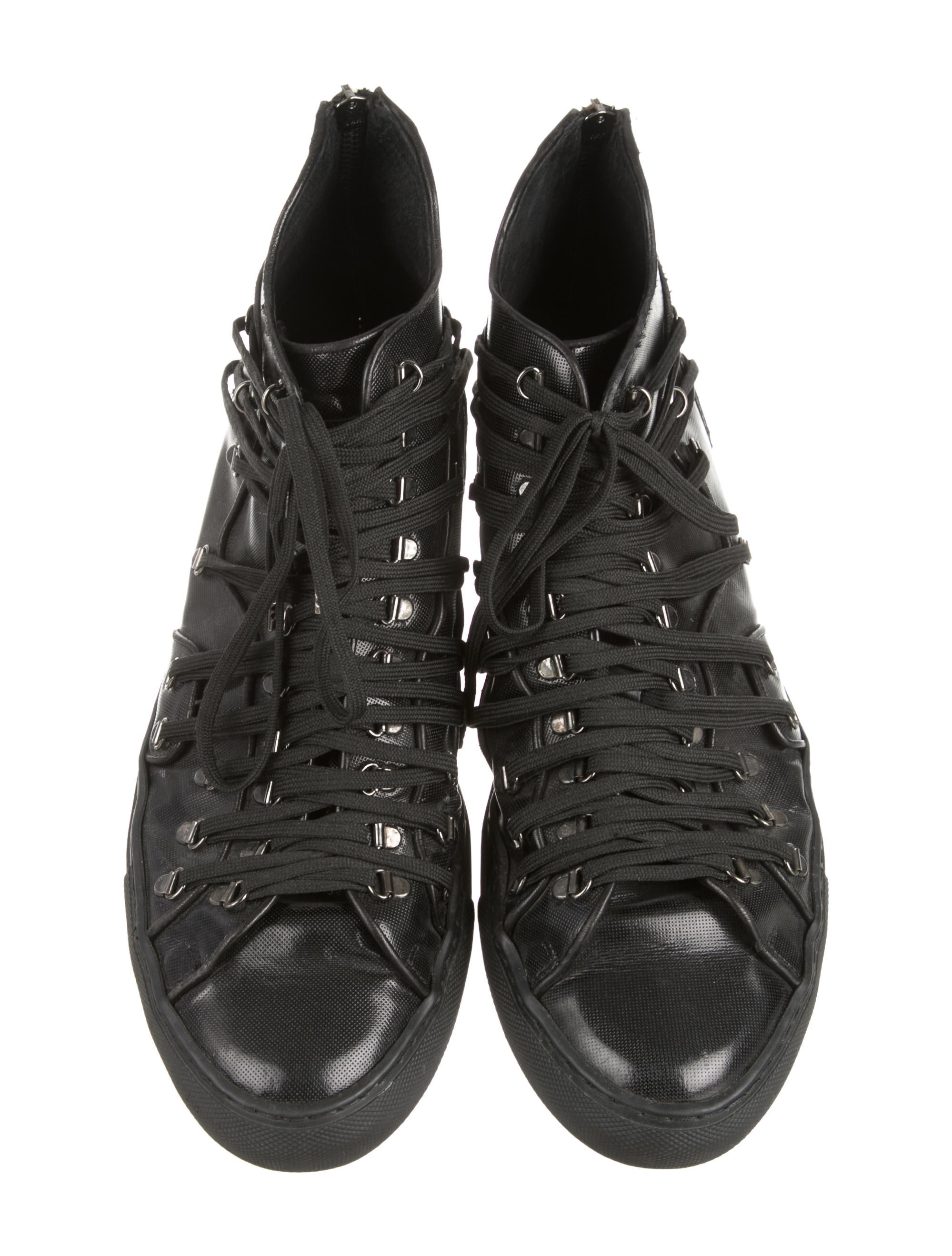 Raf Simons Leather Multi Lace-Up Sneakers - Black Sneakers, Shoes