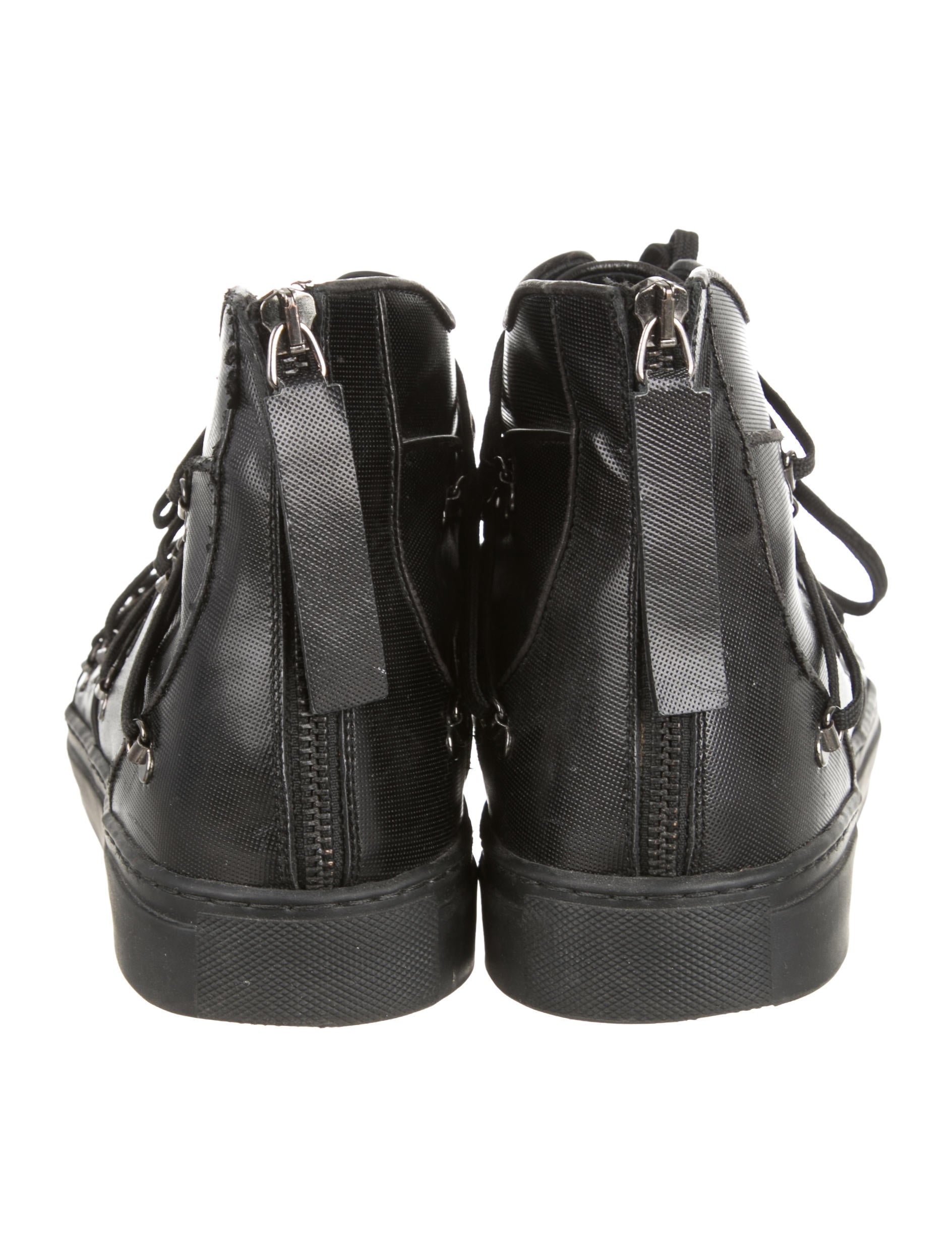 Raf Simons Leather Multi Lace-Up Sneakers - Black Sneakers, Shoes
