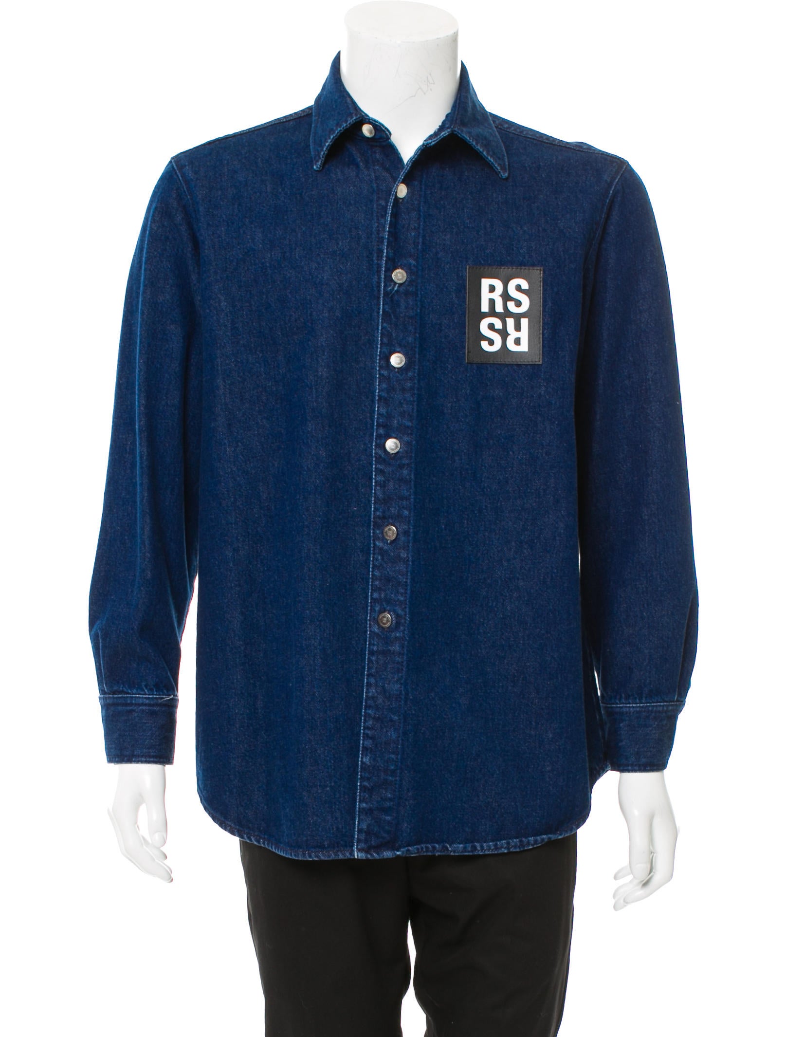 raf simons carry over denim shirt