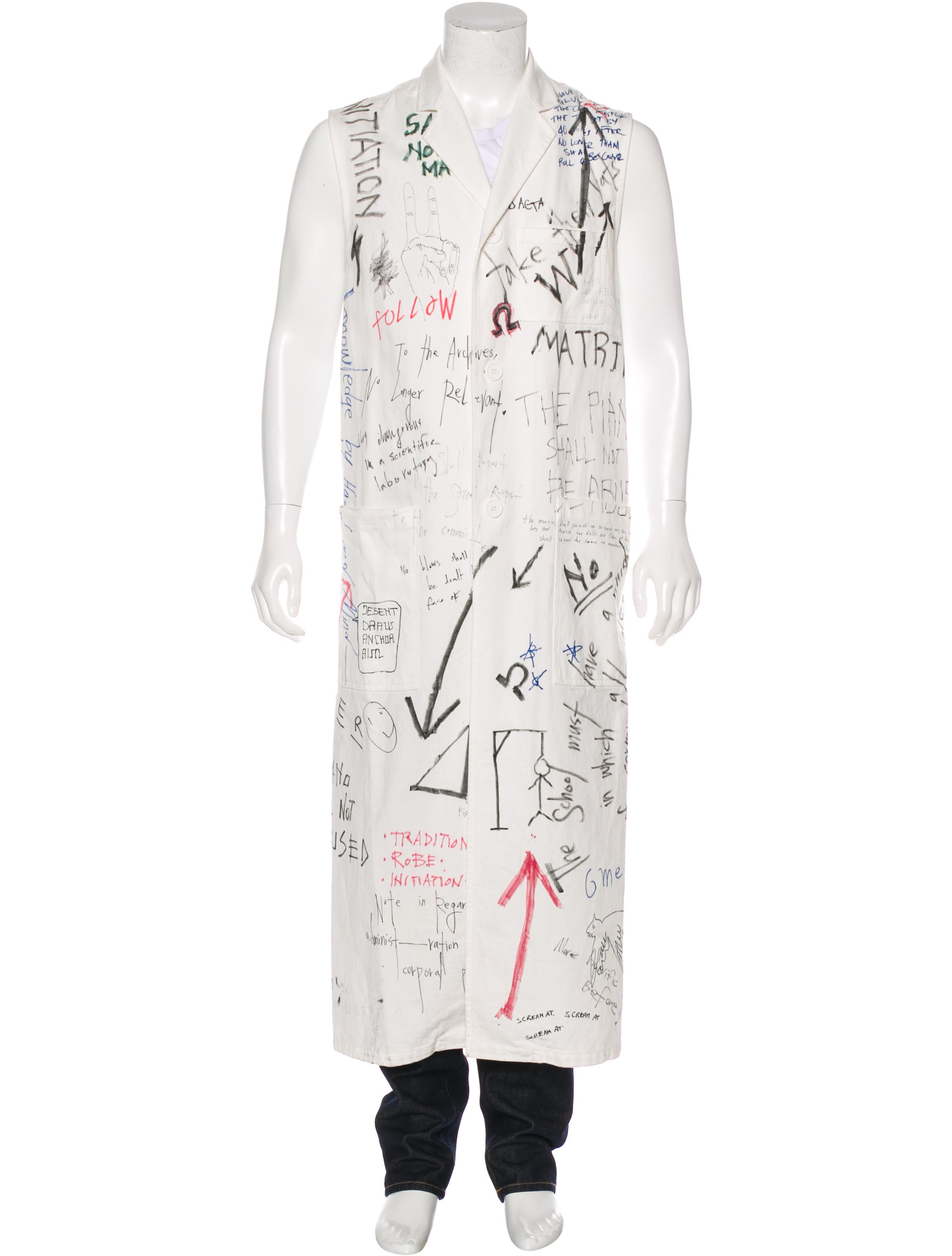 raf simons graffiti lab coat