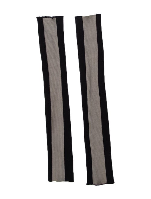 Raf Simons Striped Wool Fingerless Gloves grey