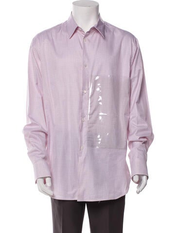 Raf Simons Casual Shirts Plaid Print Long Sleeve Dress Shirt Us40, It50 | L
