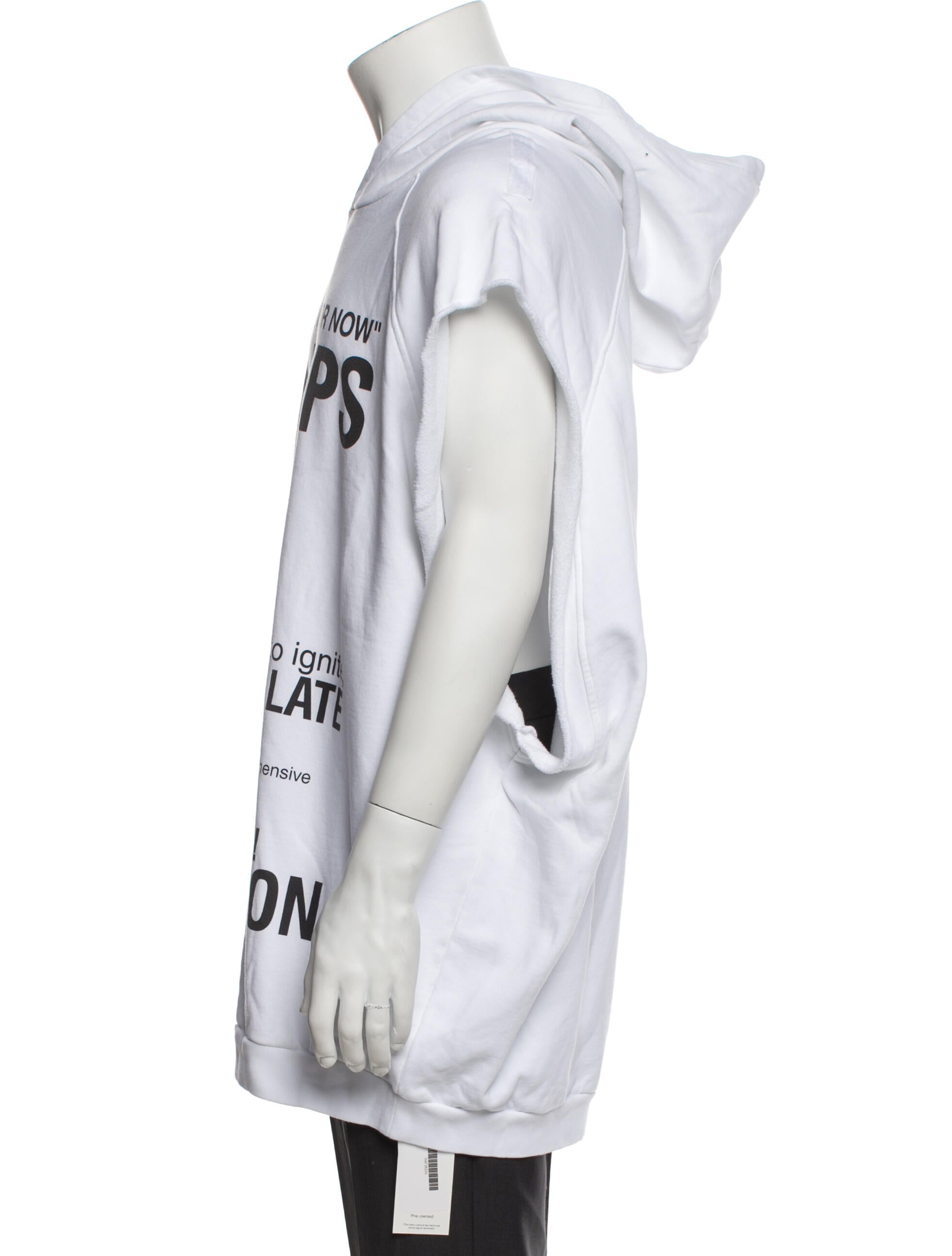 Raf Simons Kollaps 'Redux' Graphic Print Hoodie w/ Tags - White
