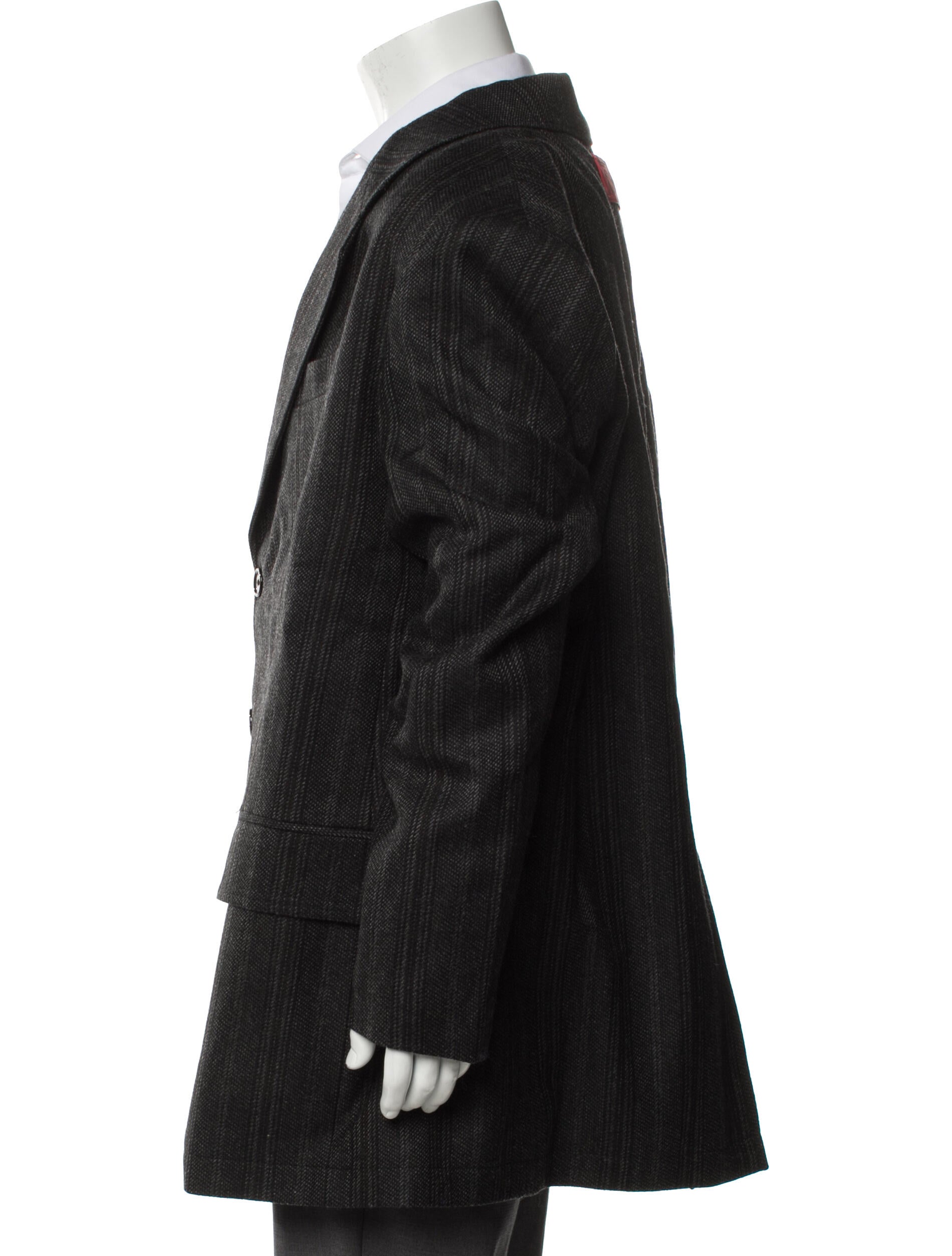 Raf Simons Virgin Wool Tweed Pattern Peacoat