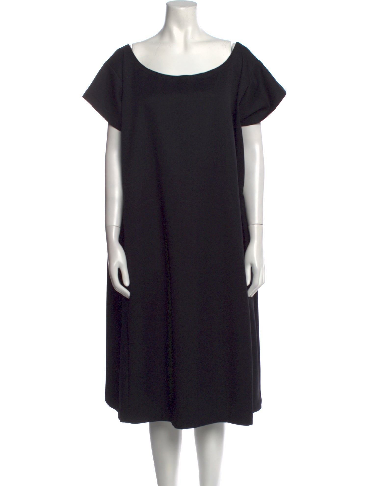 Raf Simons Scoop Neck Midi Length Dress