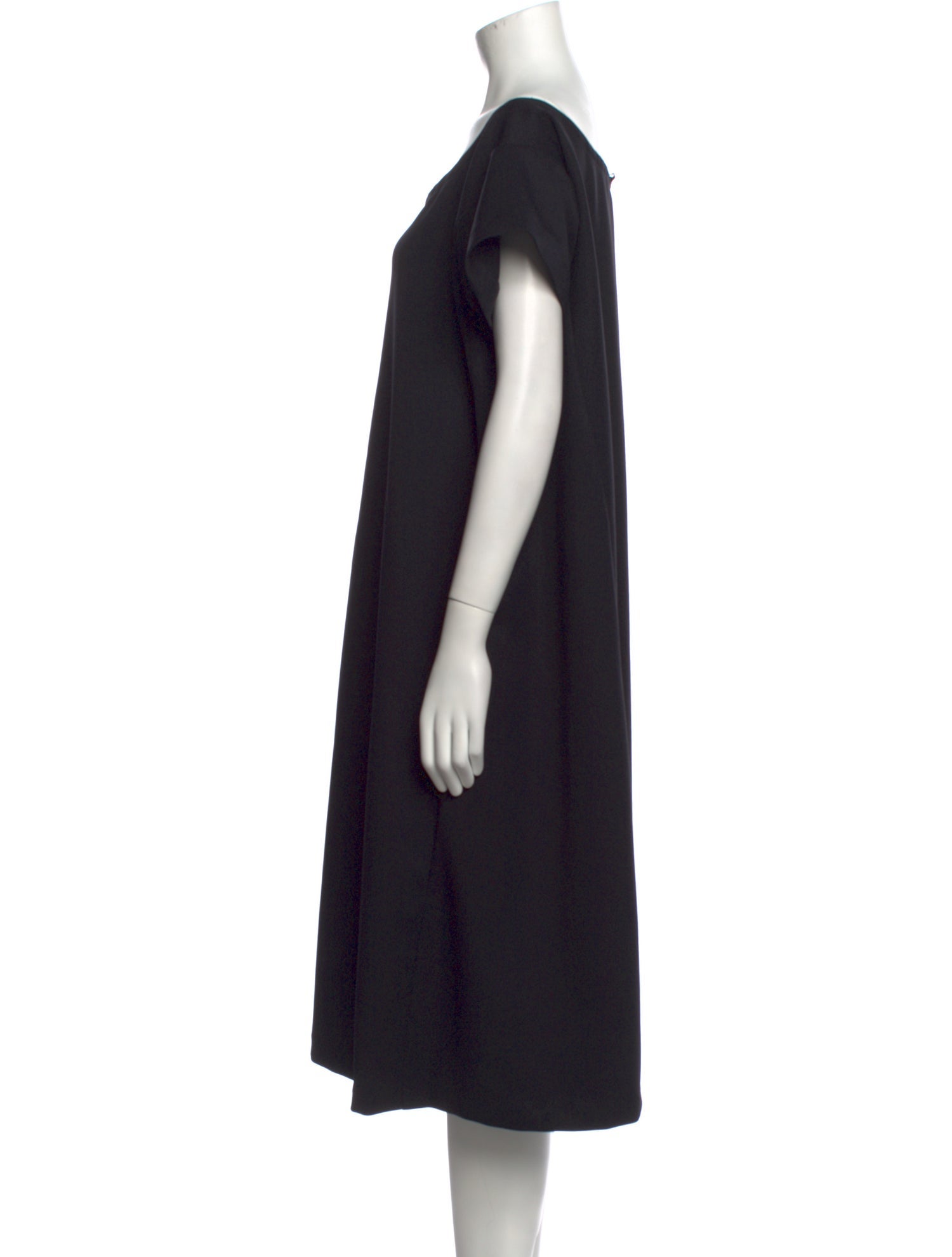 Raf Simons Scoop Neck Midi Length Dress