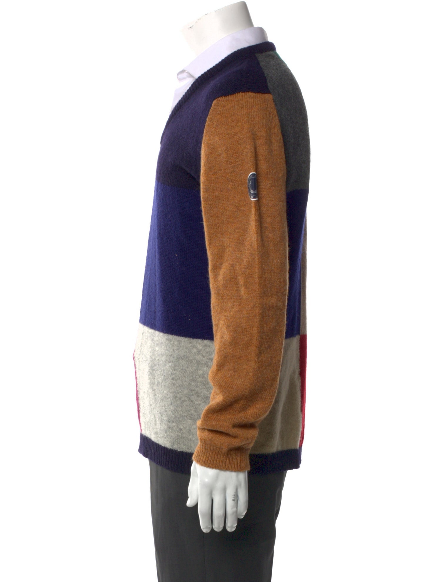 Raf Simons x Fred Perry Wool Colorblock Pattern Pullover