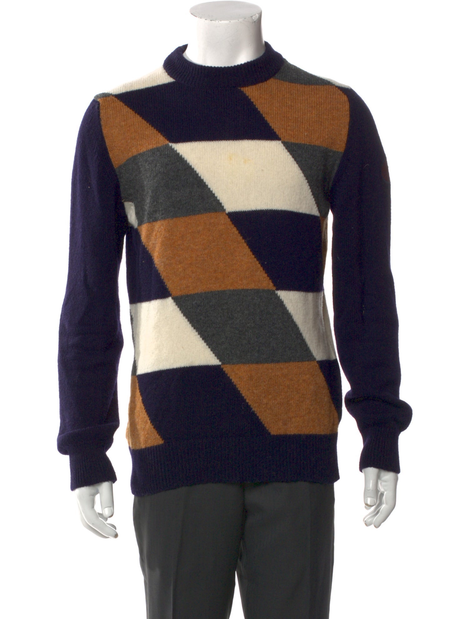 Raf Simons x Fred Perry Wool Colorblock Pattern Pullover