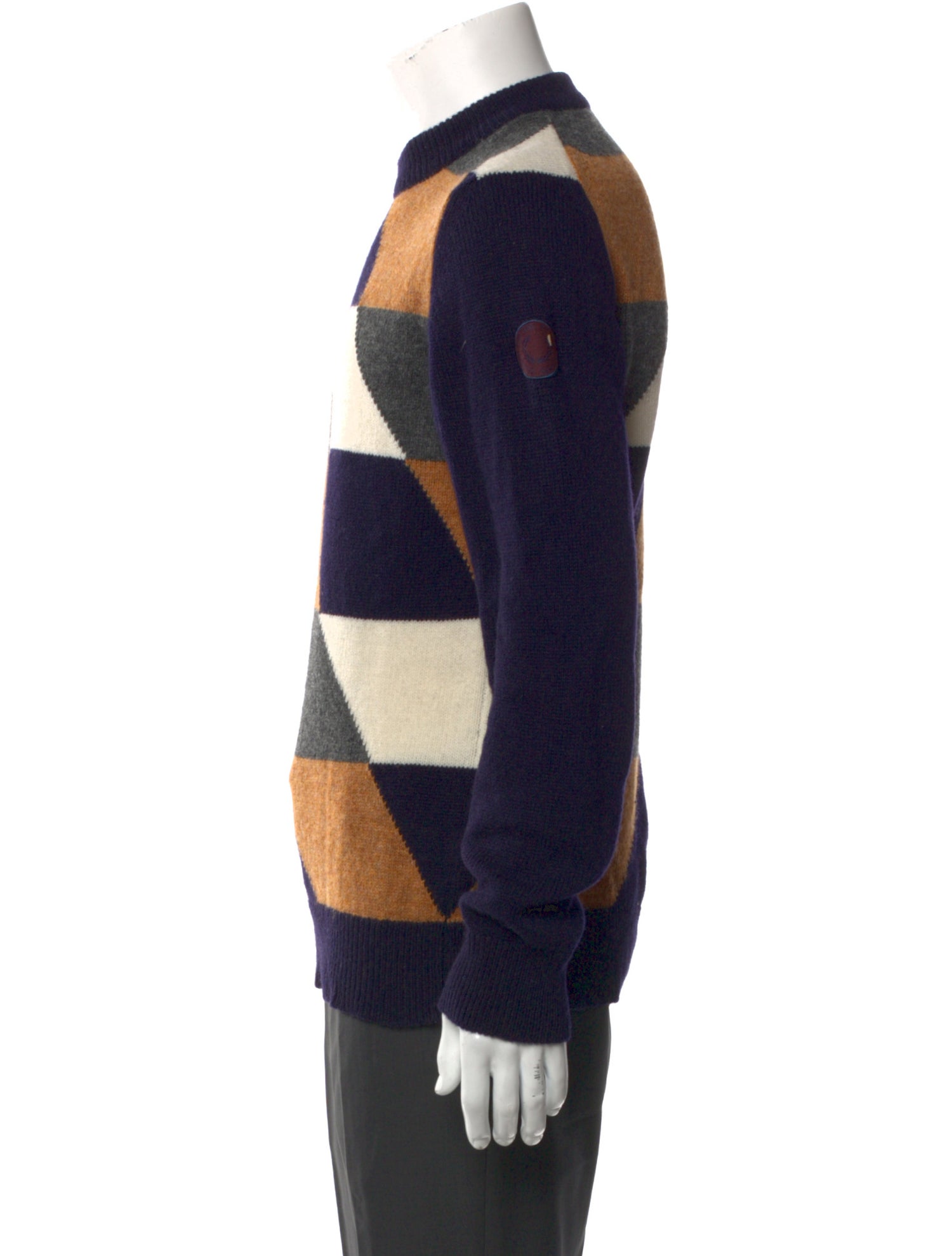 Raf Simons x Fred Perry Wool Colorblock Pattern Pullover