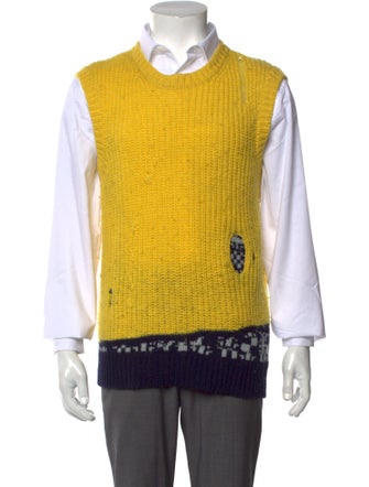 Raf Simons Virgin Wool Printed Sweater Vest